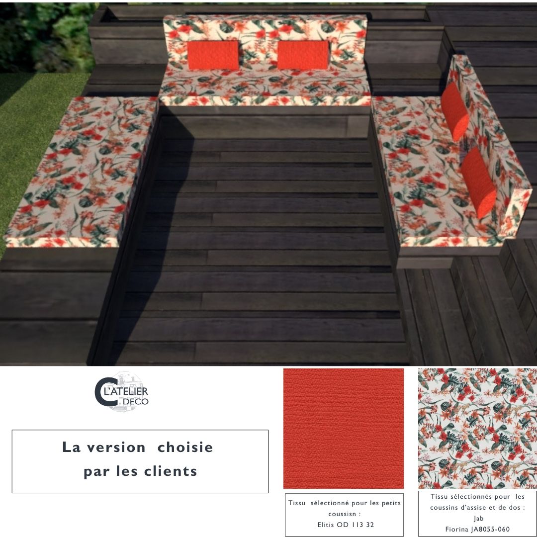 La version retenue par le client pour sa banquette outdoor