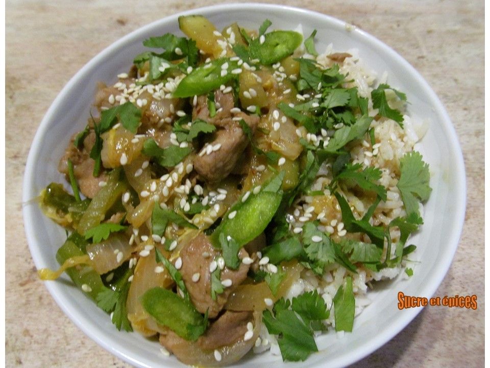 Porc sauté aux légumes à la thaïlandaise