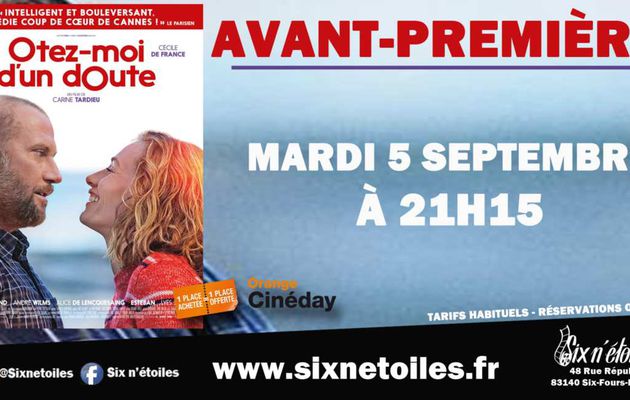 Six-Fours/Cinéma Six N'étoiles : (30 Août-5 Septembre) Les Nouveautés de la Semaine