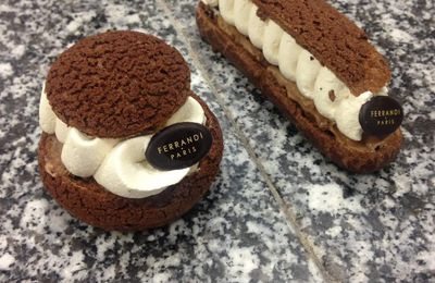 ECLAIRS ET CHOUX AU CHOCOLAT AVEC INSERT PRALINE ET CREME MASCARPONE