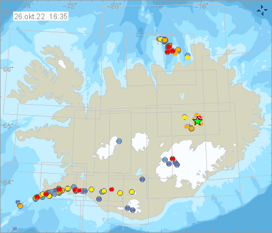  Islande - séismes au 26.10.2022 / 16h35  - Doc. IMO  
