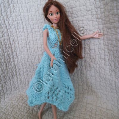 tuto gratuit barbie: robe tricot dentelle avec bustier ajusté