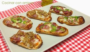 Pizzetas rapidas de atun y baicon