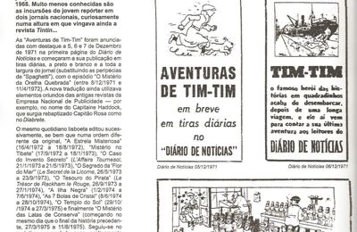 Tintin no Diário de Notícias e Comércio do Porto