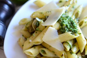 Pâtes courgette et pesto d'épinard #vég