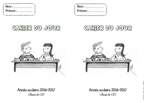 Page De Garde Cahier Du Jour Cp Ce1 Ce2 Cm1 Cm2 Fee Des Ecoles