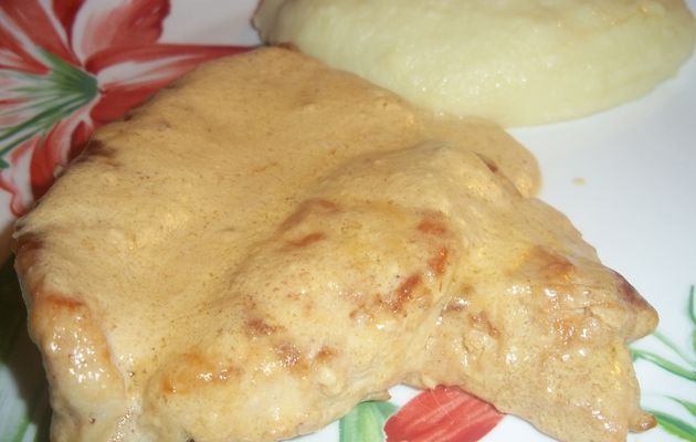 escalope à la crème moutardé aux cèpes !!