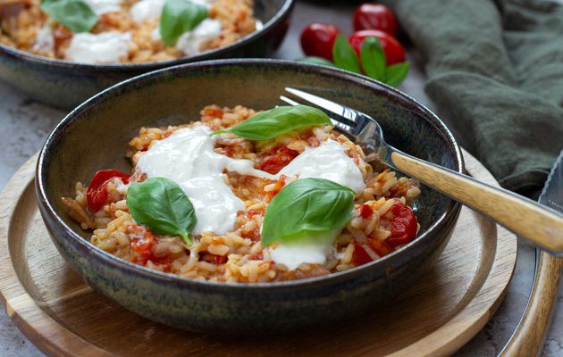 RISOTTO TOMATES BURRATA JAMBON CRU AVEC OU SANS COOKEO 