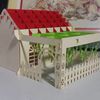 Kirigami maison avec pergola en 3D - gabarit gratuit