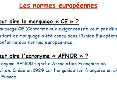 Les normes européennes