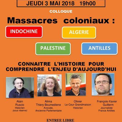 Conférence-Débat : LES MASSACRES COLONIAUX - Jeudi 3 mai 2018 à l'Agora - Nanterre