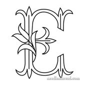 Tulip Monograms for Hand Embroidery: E-H