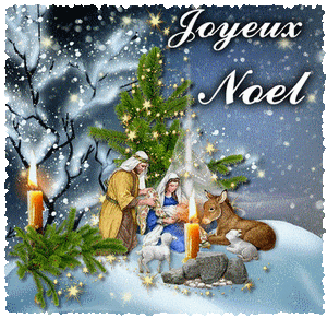 Gif Joyeux Noel scintillant - nativité-a