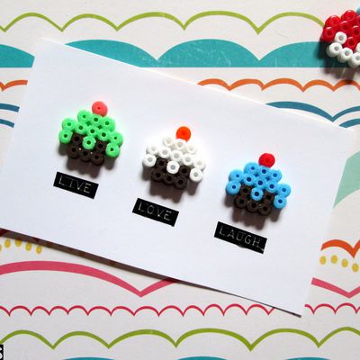 DIY : Carte cupcake en perles HAMA