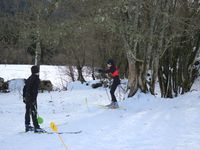 Premier entraînement sur les skis.