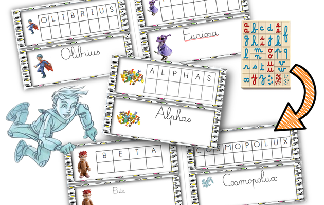 Alphabet : Recomposer les mots lettres cursives/capitales (correspondance)