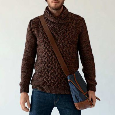 Tricot : patron gratuit de pull homme col châle et modèles divers offerts par Bergère de France