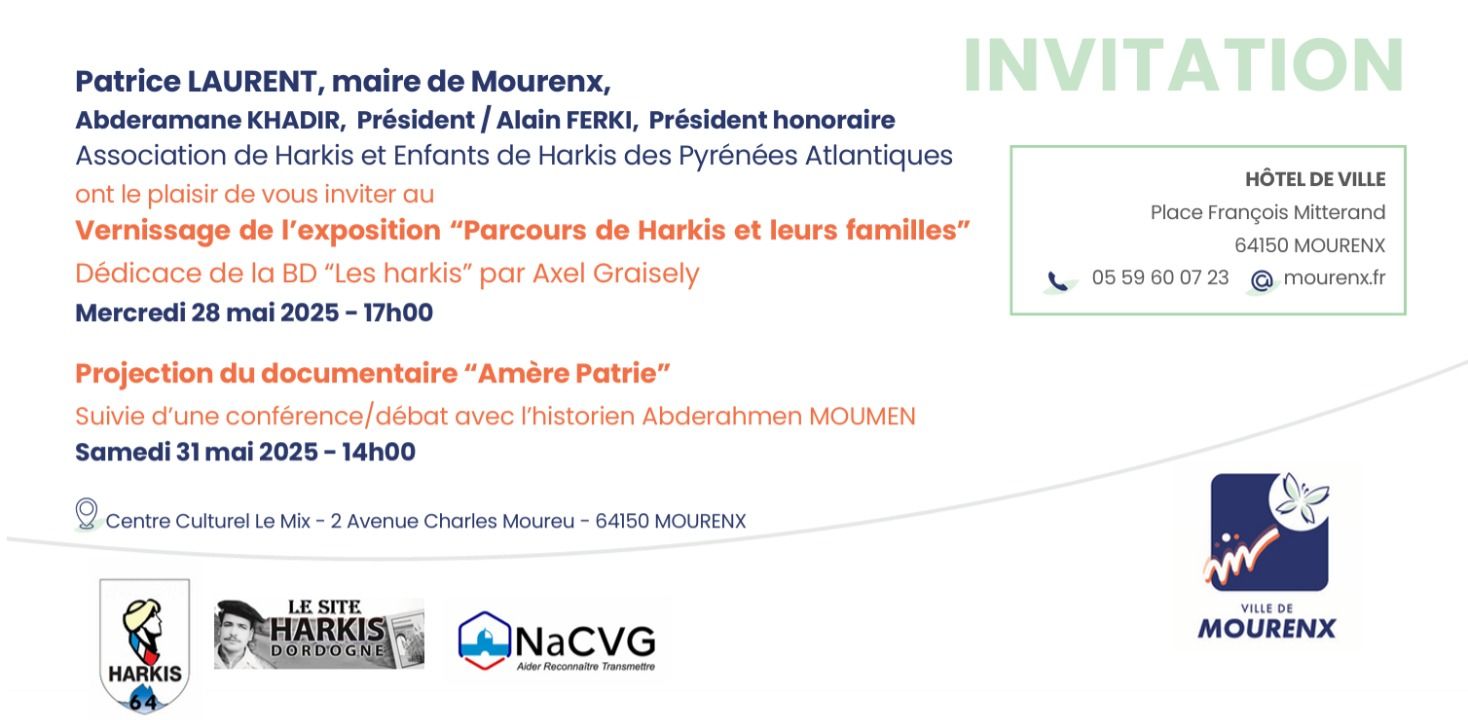 Exposition, Conférence : Cinquantenaire de l'arrivée des Harkis à Mourenx (64) 