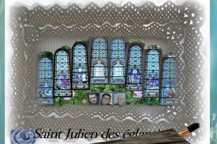 Saint Juien des églantiers, rest. et bénédiction  de huit vitraux.