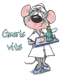 Guéris vite - Souris - Infirmière - Gif animé - Gratuit
