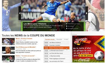 TF1 a inauguré son site internet dédié à la Coupe du Monde 2010