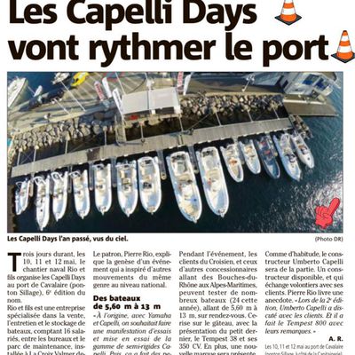 YAMAHA CAPELLI SEMI-RIGIDE Double événement à Cavalaire-sur-Mer du 10 au 12 mai 2018