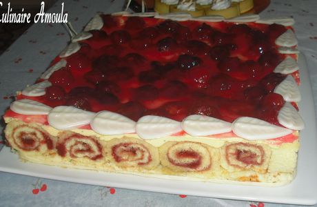 Gâteau d'anniversaire à la mousse de cerises noires, citron & pavot