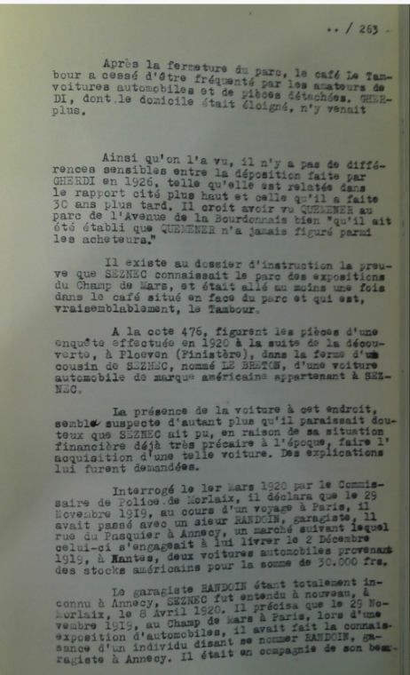 Affaire Seznec : rapport Camard extrait