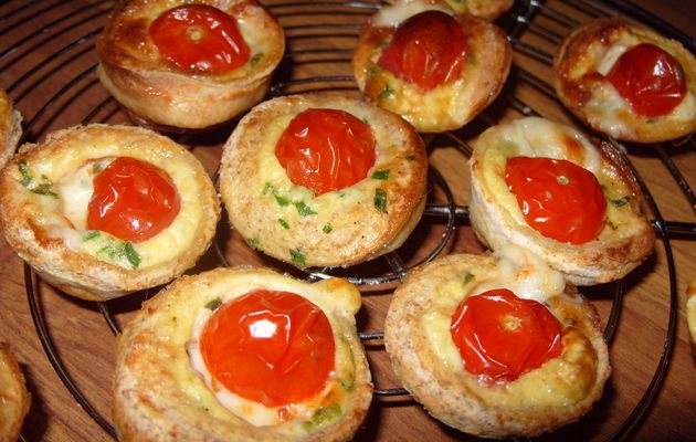 Mini tartelettes tomate-mozzarella sans pâte