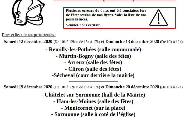 Vente de calendriers des Sapeurs-Pompiers de Renwez