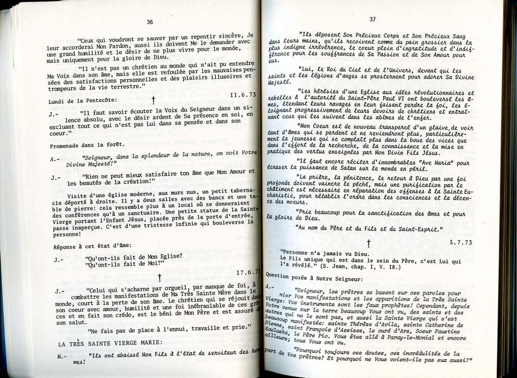 Livre des Messages du Ciel reçus par Ancilla de Bruxelles entre 1972 et 1979. Livre introuvable aujourd'hui. Imprimatur archevêque de Niteroi (Brésil). D'autres vont suivre !