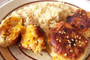 Croquettes de potiron et poulet aux épices