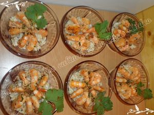 Crevettes grillées et riz Thaï au lait de coco