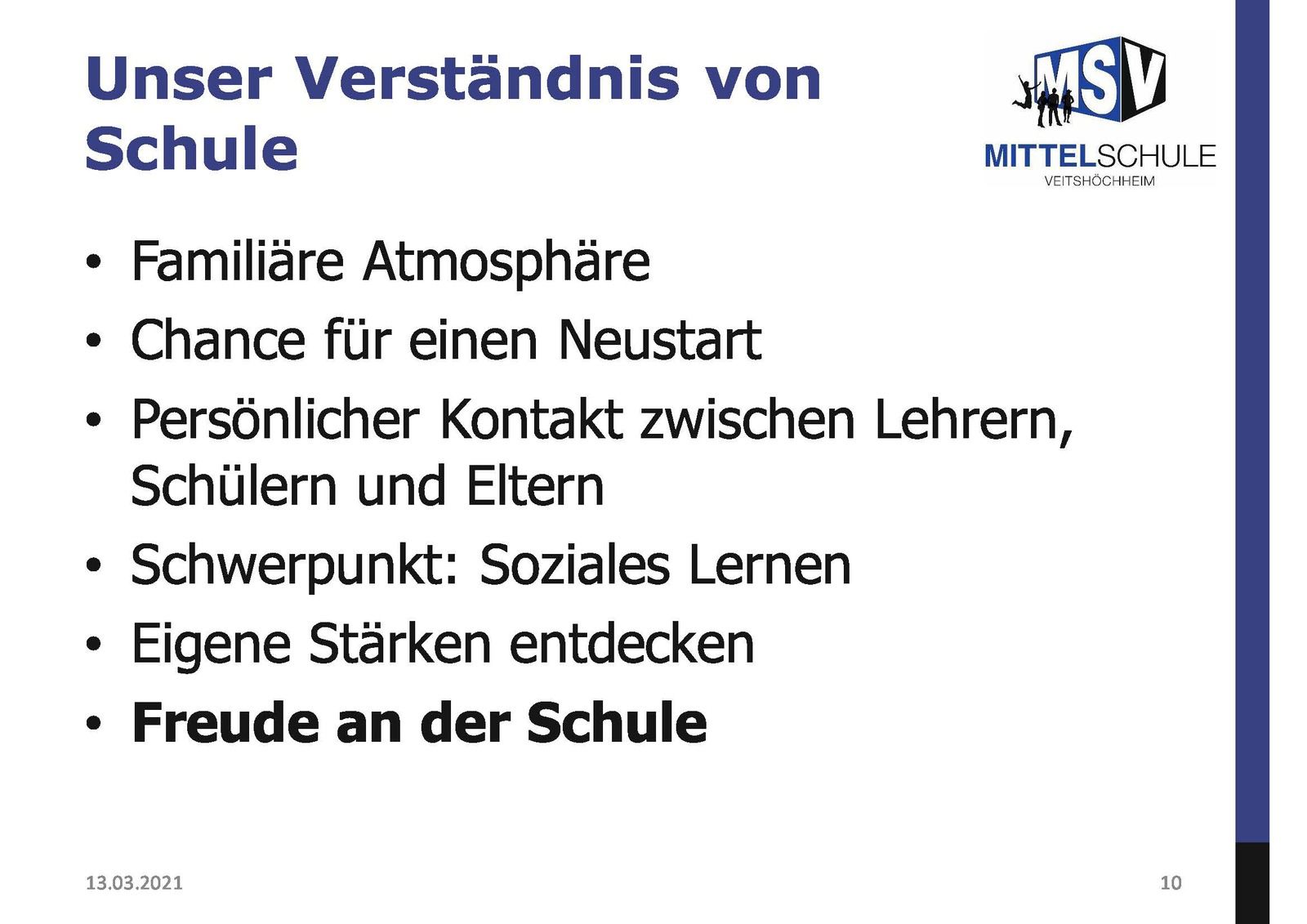 Infos über Mittelschule Veitshöchheim als weiterführende und berufsvorbereitende Schule