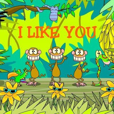 I like you : animation sympathique avec des petits singes pour petits et grands