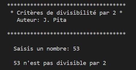 Script : Critères de divisibilité par 2 