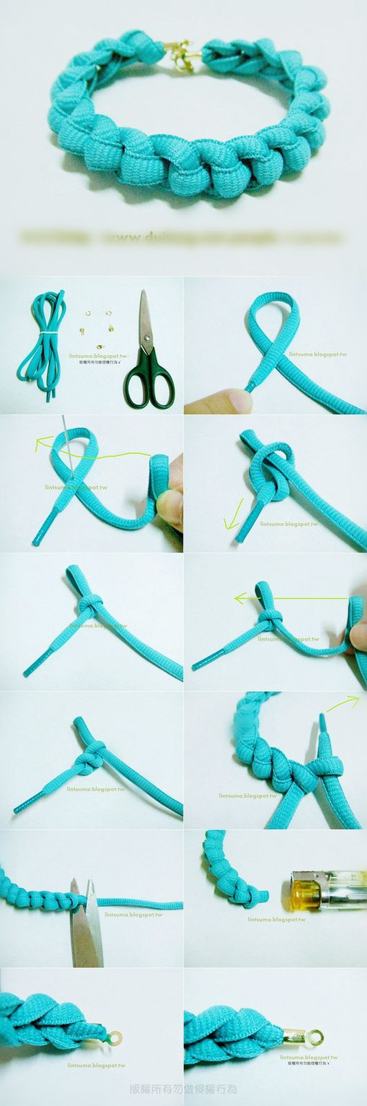 Handmade shoelace bracelet simple tutorial