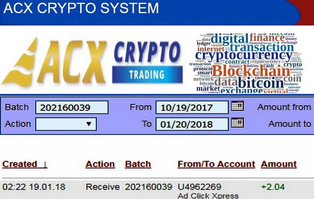 My Withdrawal proof from Ad Click Xpress Crypto