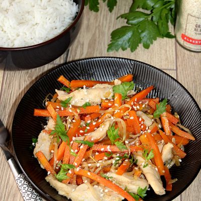 Wok de poulet aux légumes( + idée menu)