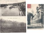 Lot de 3 CPA, 92, Sèvres, Ville d’Avray, Monuments, Seine 1907