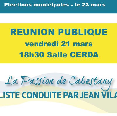 Cabestany - Réunion publique le 21 mars