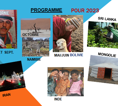 programmation de nos voyages pour 2023