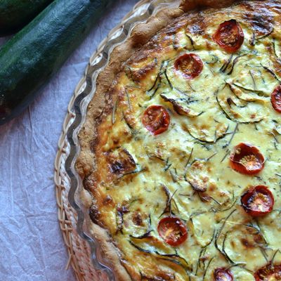 Tarte à la brousse de brebis courgettes et tomates cerises #végétarien