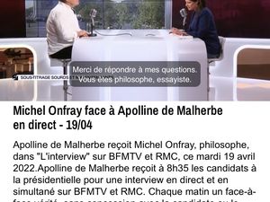 Michel Onfray - L’interview (BFMTV, RMC) - 19.04.2022