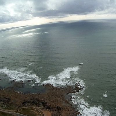 Vue aérienne phare des barges