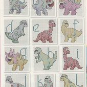 ♥Meus Gráficos De Ponto Cruz♥: Monogramas dos Dinossauros em Ponto Cruz