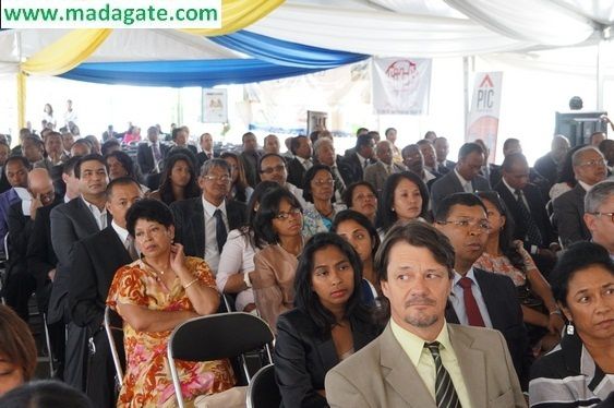 Zone Zital, Ankorondrano, 06.12.2012. Le Président Andry Rajoelina a participé au premier jour de la célébration des 40 ans de la FIVMPAMA (Groupement du Patronat malagasy). Photos Harilala Randrianarison