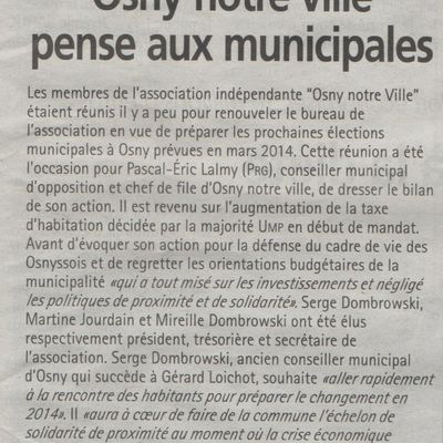 "Osny notre Ville" pense aux municipales