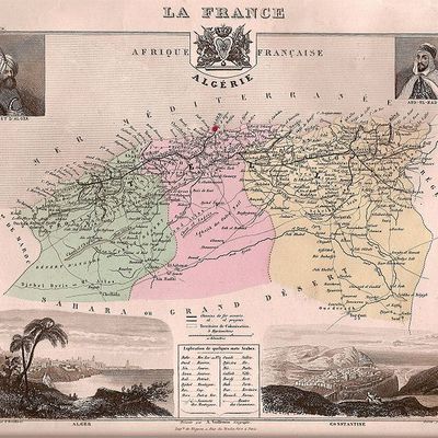 Les anciens départements français d'Algérie