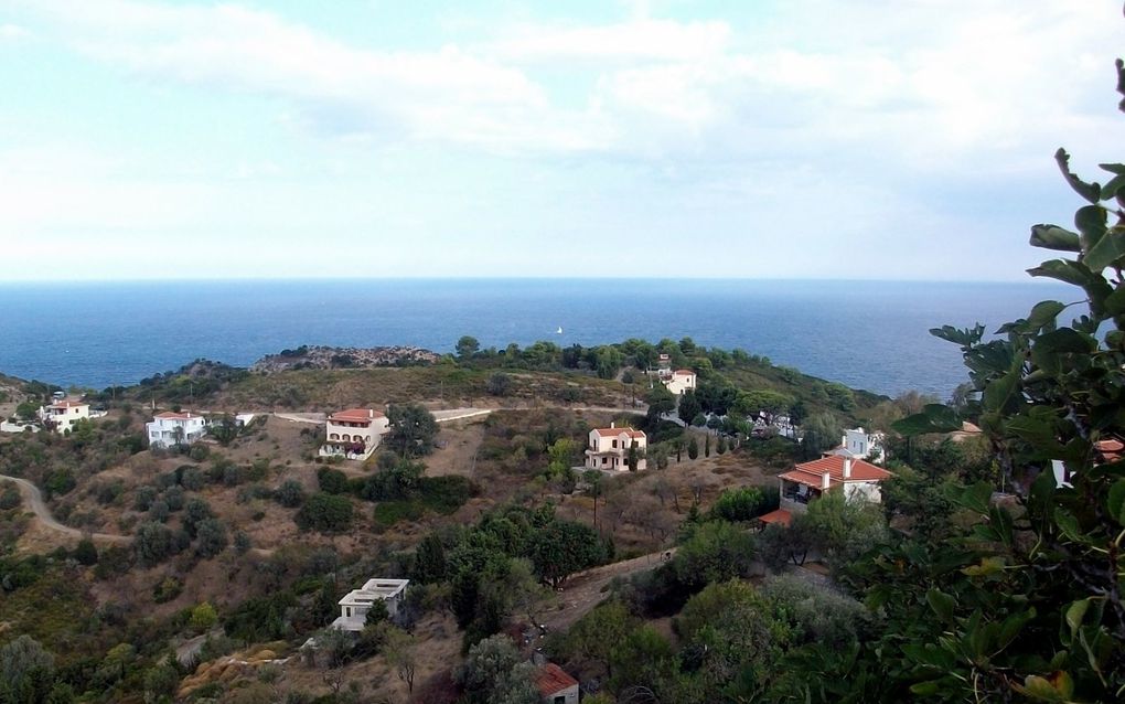 Marie-Françoise, Liliane et Robert, début septembre. de Chalkis aux Sporades.